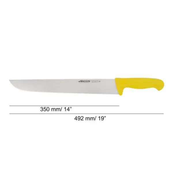 Cuchillo Carnicero color amarillo Serie 2900 350 mm - Imagen 2